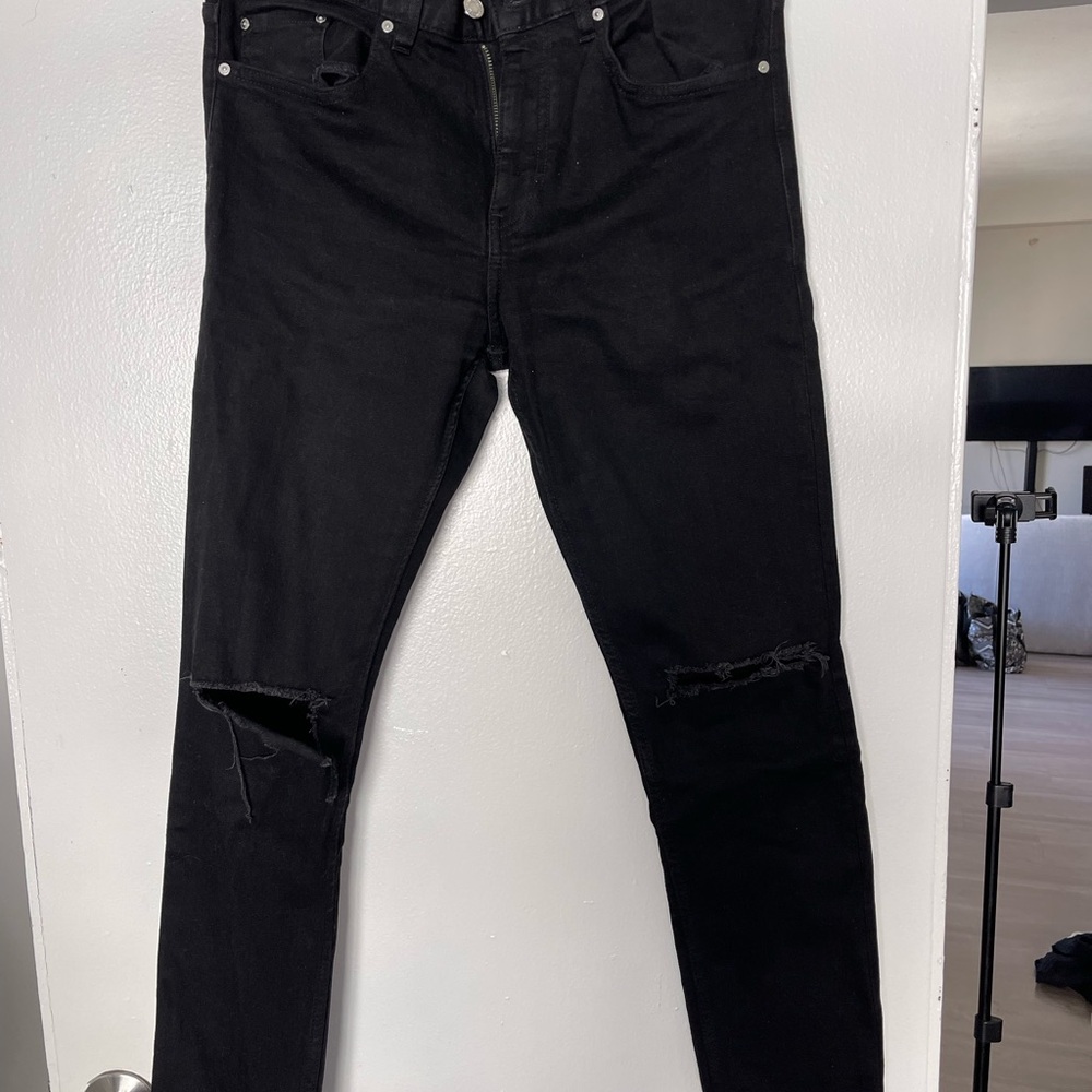 Men's Black Distressed Jeans